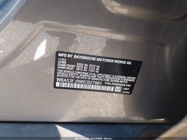 Продажа на аукционе авто 2024 Bmw 530i Xdrive, vin: WBA53FJ09RCR27991, номер лота: 45583167