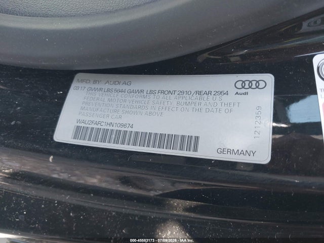Aukcja sprzedaży 2017 Audi S7 4.0t Premium Plus, vin: WAU2FAFC1HN109674, numer aukcji: 45583173