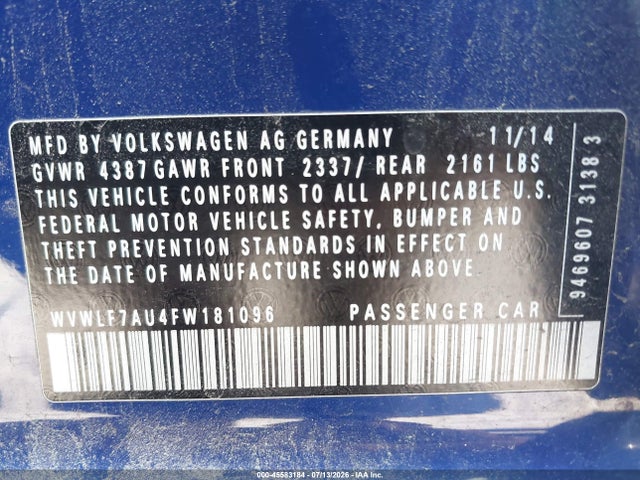 WVWLF7AU4FW181096 Volkswagen Golf R 4-door
