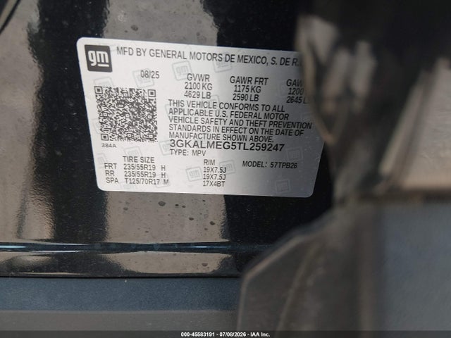 45583191 :رقم المزاد ، 3GKALMEG5TL259247 vin ، 2026 Gmc Terrain Fwd Elevation مزاد بيع