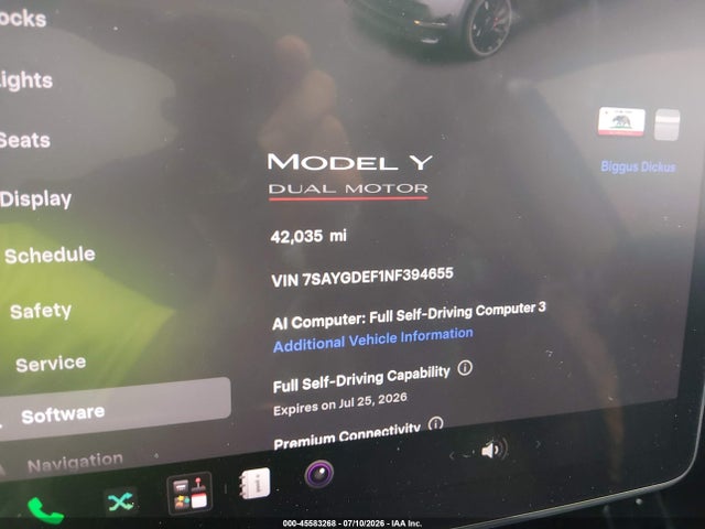 Aukcja sprzedaży 2022 Tesla Model Y Performance Dual Motor All-wheel Drive, vin: 7SAYGDEF1NF394655, numer aukcji: 45583268
