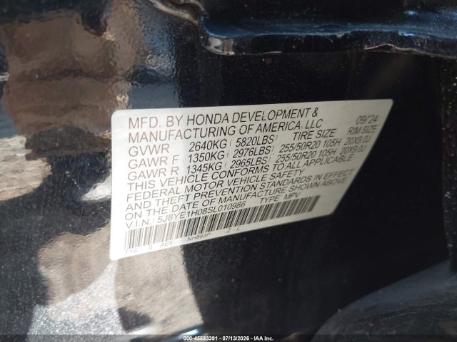 2025 Acura Mdx A-spec მანქანა იყიდება აუქციონზე, vin: 5J8YE1H08SL010986, აუქციონის ნომერი: 45583391