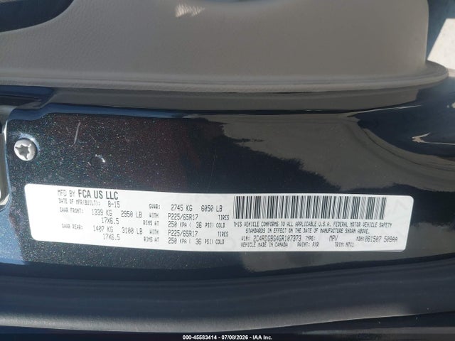 45583414 :رقم المزاد ، 2C4RDGBG4GR107373 vin ، 2016 Dodge Grand Caravan Se Plus مزاد بيع