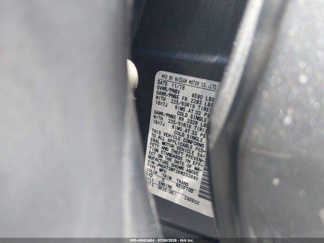 Nissan ROGUE SV 2019 JN8AT2MT2KW253840 Image 9