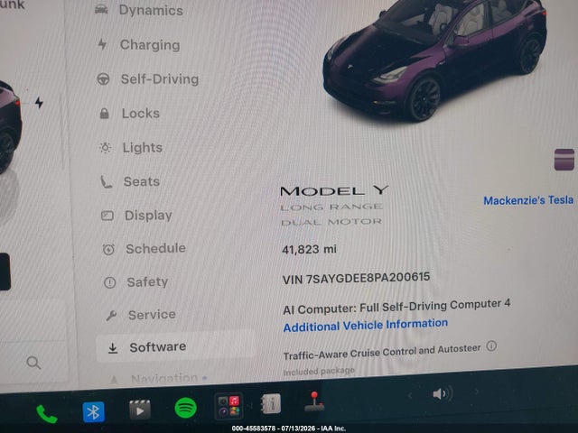 Продажа на аукционе авто 2023 Tesla Model Y Awd/long Range Dual Motor All-wheel Drive, vin: 7SAYGDEE8PA200615, номер лота: 45583578