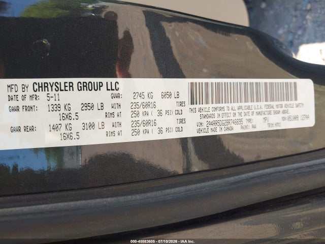Продажа на аукционе авто 2011 Chrysler Town & Country Touring, vin: 2A4RR5DG2BR746695, номер лота: 45583605