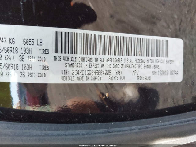 Aukcja sprzedaży 2017 Chrysler Pacifica Limited, vin: 2C4RC1GG6HR664005, numer aukcji: 45583753