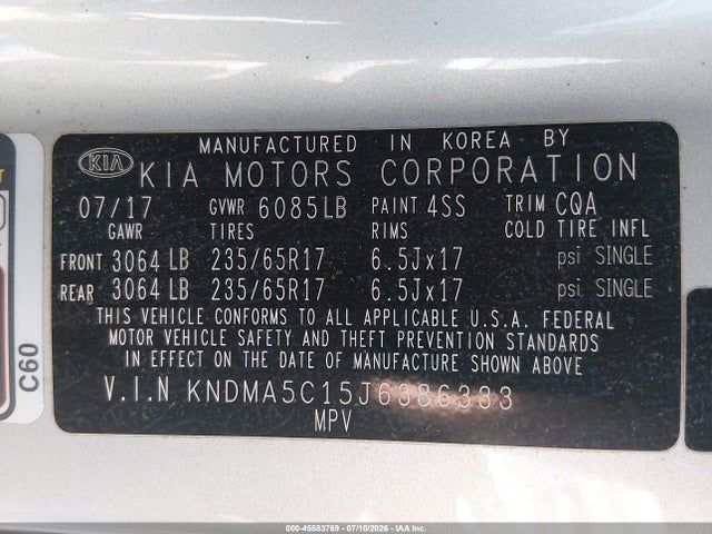 KIA Sedona L 2018 KNDMA5C15J6386333 Image 9