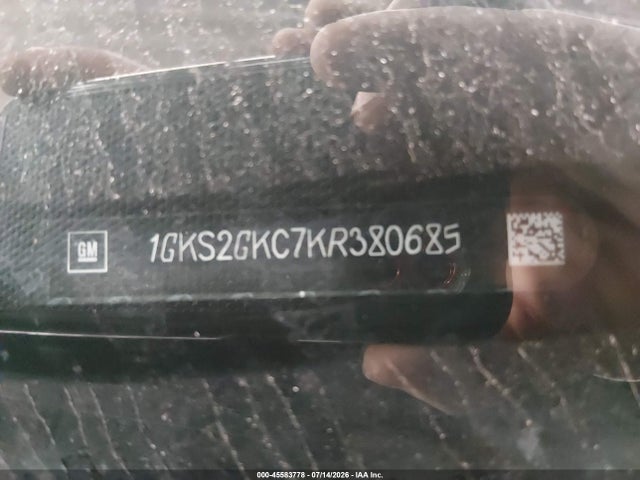 45583778 :رقم المزاد ، 1GKS2GKC7KR380685 vin ، 2019 Gmc Yukon Xl Slt مزاد بيع