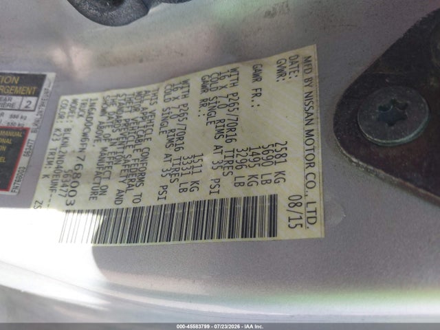 Nissan Frontier Sv 2015 1N6AD0CW6FN768003 Image 9