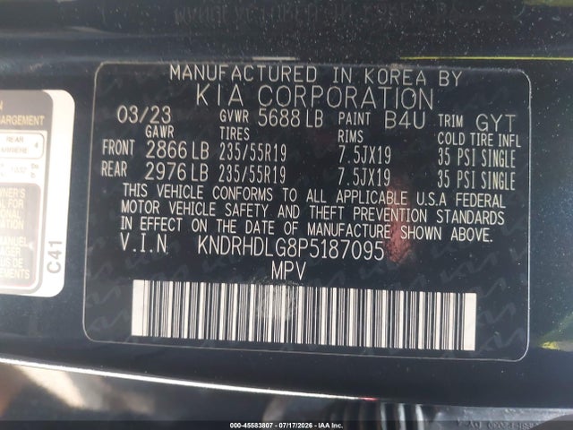 Продаж на аукціоні авто 2023 Kia Sorento Hybrid Ex, vin: KNDRHDLG8P5187095, номер лоту: 45583807