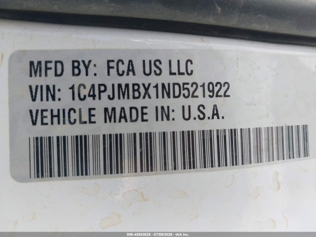1C4PJMBX1ND521922 Jeep Cherokee Trailhawk 4x4