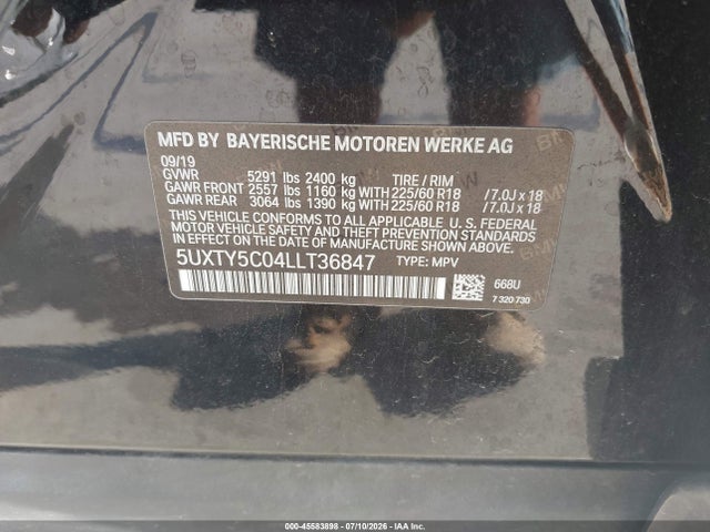 Продажа на аукционе авто 2020 Bmw X3 Xdrive30i, vin: 5UXTY5C04LLT36847, номер лота: 45583898
