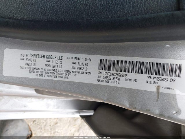 Chrysler 200 Limited 2015 1C3CCCABXFN603348 Image 9