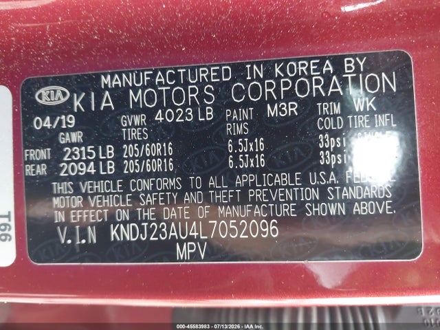 KIA SOUL LX 2020 KNDJ23AU4L7052096 Image 9