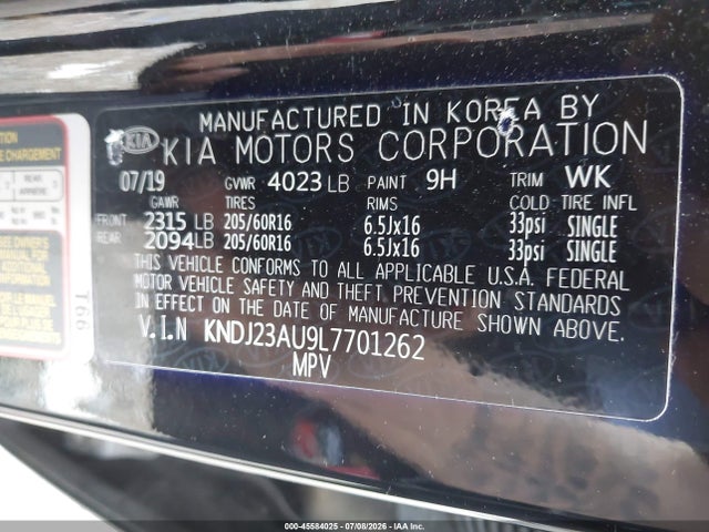 Продажа на аукционе авто 2020 Kia Soul S, vin: KNDJ23AU9L7701262, номер лота: 45584025