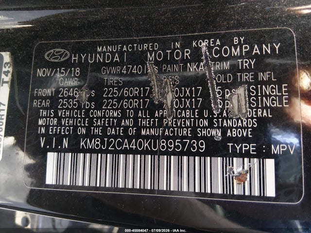 Hyundai TUCSON SE 2019 KM8J2CA40KU895739 Image 9