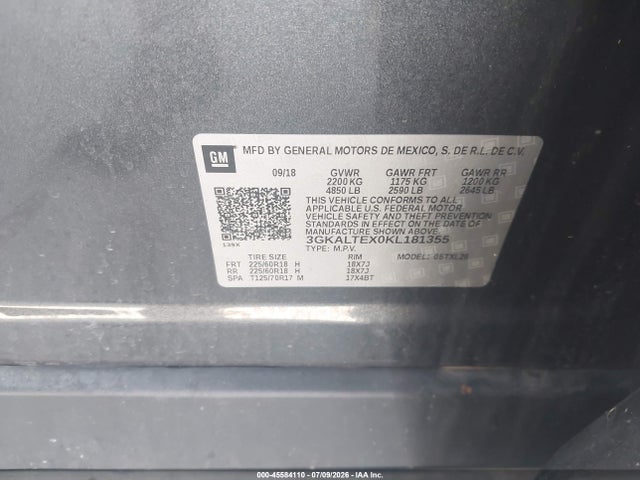 3GKALTEX0KL181355 GMC Terrain Sle