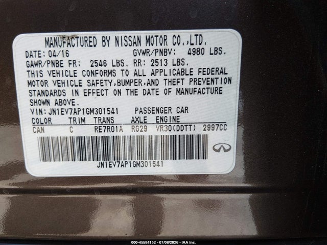 JN1EV7AP1GM301541 Infiniti Q50 3.0t Premium