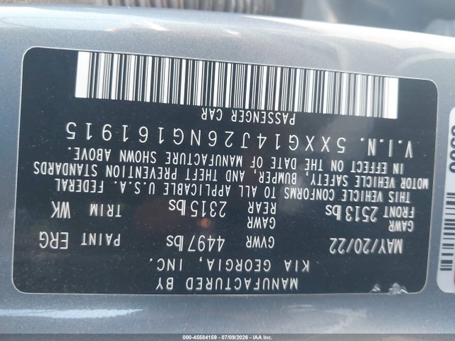 KIA K5 LXS 2022 5XXG14J26NG161915 Image 9