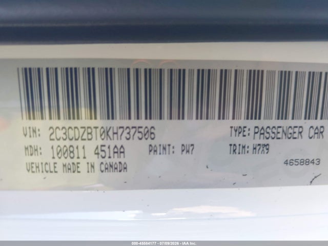 2C3CDZBT0KH737506 Dodge Challenger R/t