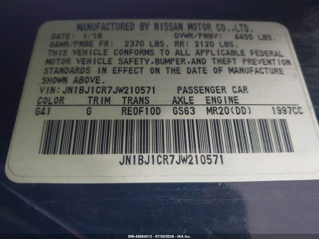 Продажа на аукционе авто 2018 Nissan Rogue Sport Sl, vin: JN1BJ1CR7JW210571, номер лота: 45584313
