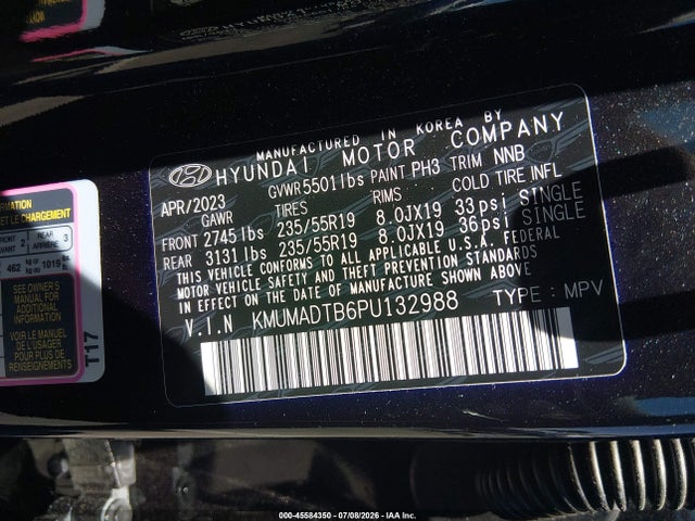 2023 Genesis Gv70 2.5t Awd მანქანა იყიდება აუქციონზე, vin: KMUMADTB6PU132988, აუქციონის ნომერი: 45584350