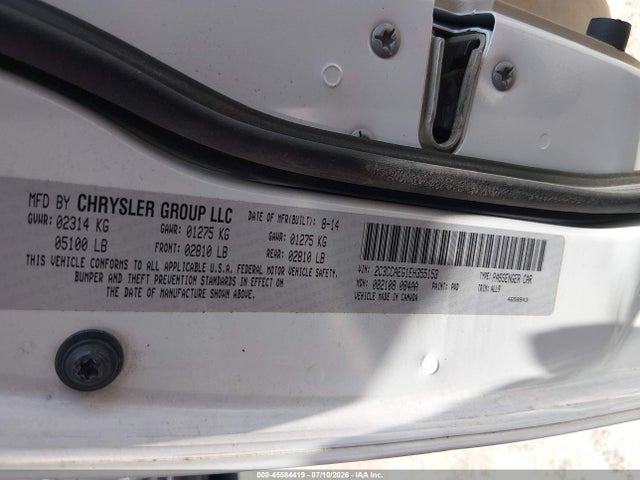45584419 :رقم المزاد ، 2C3CCAEG1EH355153 vin ، 2014 Chrysler 300c مزاد بيع