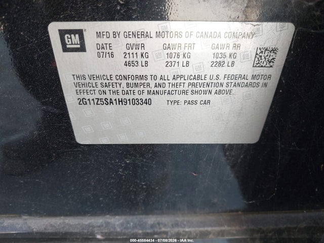 Chevrolet IMPALA LS 2017 2G11Z5SA1H9103340 Image 9