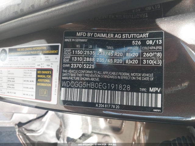 WDCGG5HB0EG191828 Mercedes-Benz GLK 350