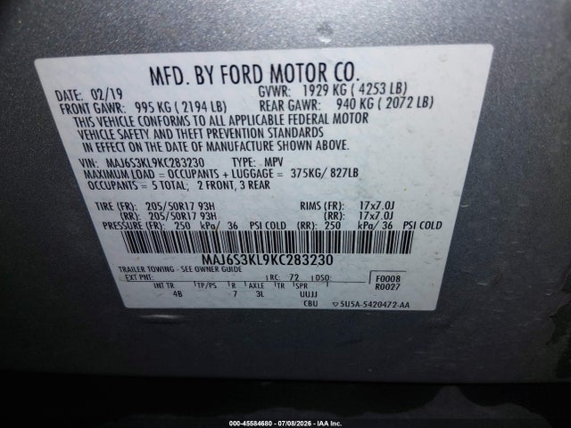 Ford Ecosport Titanium 2019 MAJ6S3KL9KC283230 Image 9
