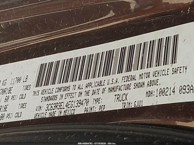 2014 Ram 3500 Laramie მანქანა იყიდება აუქციონზე, vin: 3C63R3EL4EG139470, აუქციონის ნომერი: 45584762