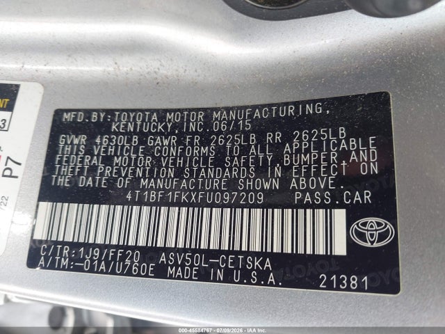 Toyota CAMRY SE 2015 4T1BF1FKXFU097209 Image 9
