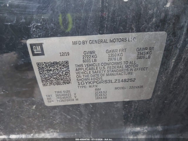 Auction sale of the 2020 Cadillac Xt6 Awd Sport, vin: 1GYKPGRS3LZ148252, lot number: 45584788