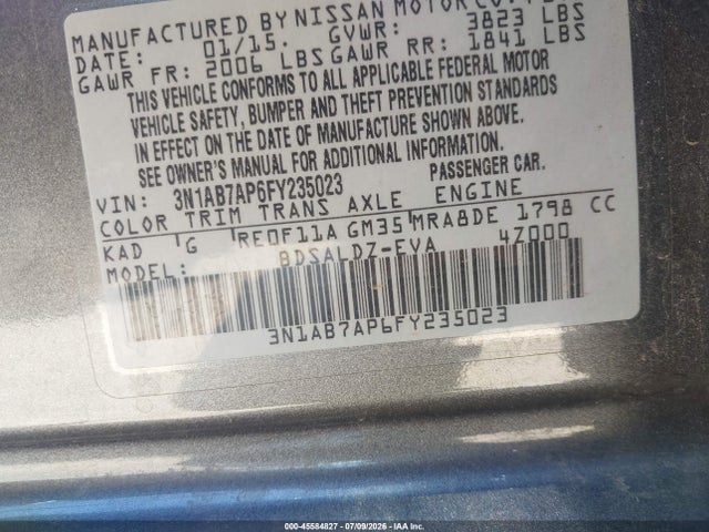 Nissan SENTRA SV 2015 3N1AB7AP6FY235023 Image 9