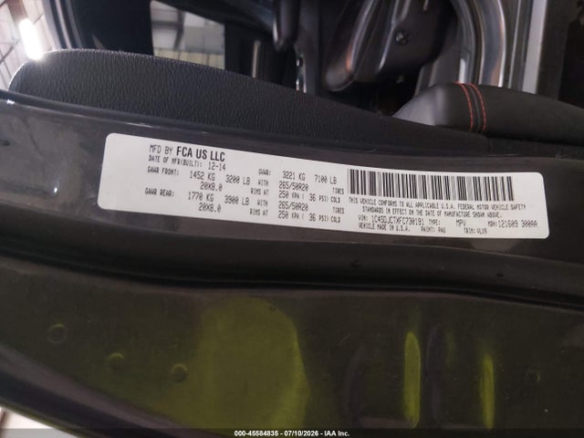 Продаж на аукціоні авто 2015 Dodge Durango R/t, vin: 1C4SDJCTXFC730191, номер лоту: 45584835