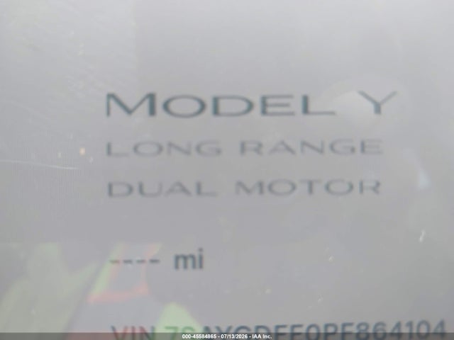 45584865 :رقم المزاد ، 7SAYGDEE0PF864104 vin ، 2023 Tesla Model Y Awd/long Range Dual Motor All-wheel Drive مزاد بيع