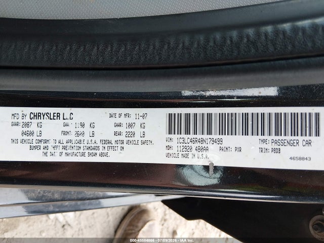 2008 Chrysler Sebring Lx მანქანა იყიდება აუქციონზე, vin: 1C3LC46R48N179499, აუქციონის ნომერი: 45584866