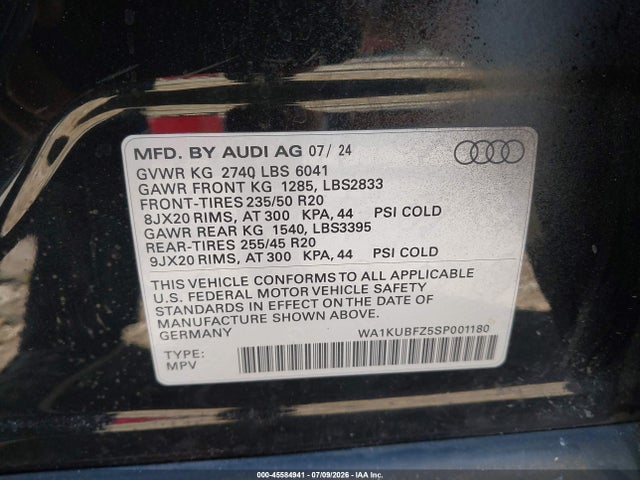 Audi Q4 E-tron Premium 55 Quattro 2025 WA1KUBFZ5SP001180 Image 9