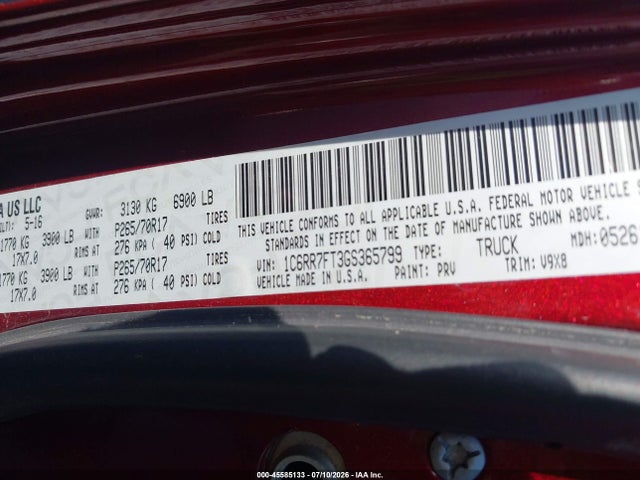Продаж на аукціоні авто 2016 Ram 1500 St, vin: 1C6RR7FT3GS365799, номер лоту: 45585133