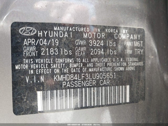 Hyundai Elantra Value Edition 2020 KMHD84LF3LU905651 Image 9