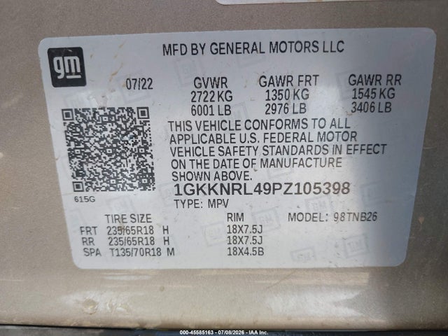 GMC Acadia Awd Sle 2023 1GKKNRL49PZ105398 Image 9