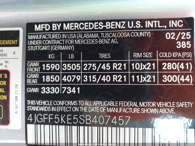 Продажа на аукционе авто 2025 Mercedes-benz Gls 450 4matic, vin: 4JGFF5KE5SB407457, номер лота: 45585223