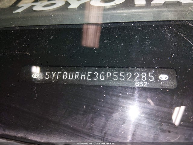 Toyota COROLLA LE 2016 5YFBURHE3GP552285 Image 9