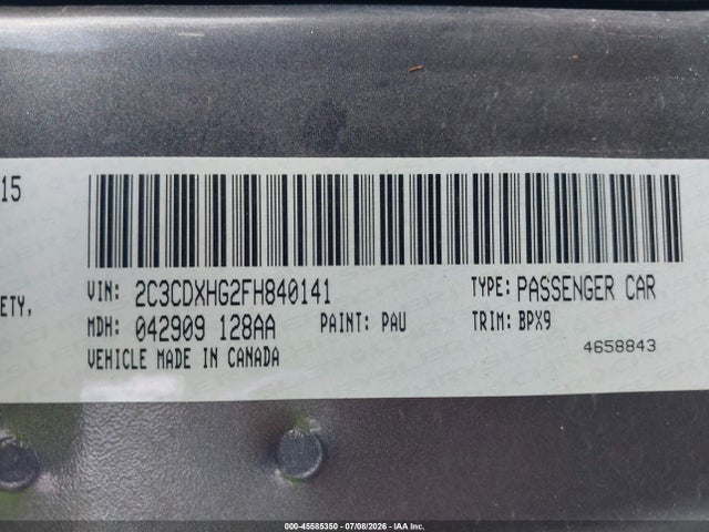 Dodge Charger Sxt 2015 2C3CDXHG2FH840141 Image 9