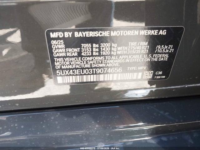 BMW X5 Phev Xdrive50e 2026 5UX43EU03T9074656 Image 9