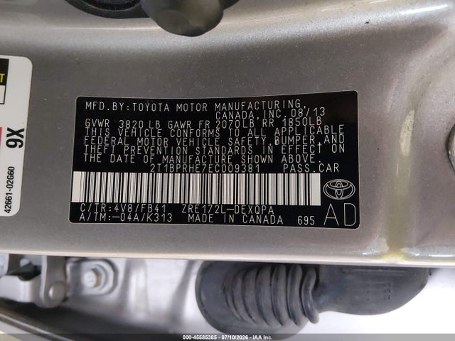 Aukcja sprzedaży 2014 Toyota Corolla Le Eco, vin: 2T1BPRHE7EC009381, numer aukcji: 45585385
