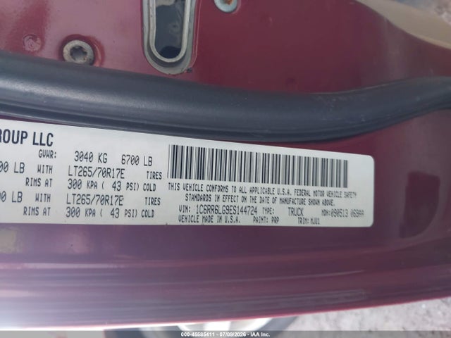 Продажа на аукционе авто 2014 Ram 1500 Outdoorsman, vin: 1C6RR6LG9ES144724, номер лота: 45585411