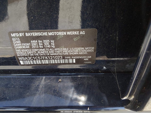 BMW 328I 2015 WBA3C1C57FK121023 Image 9