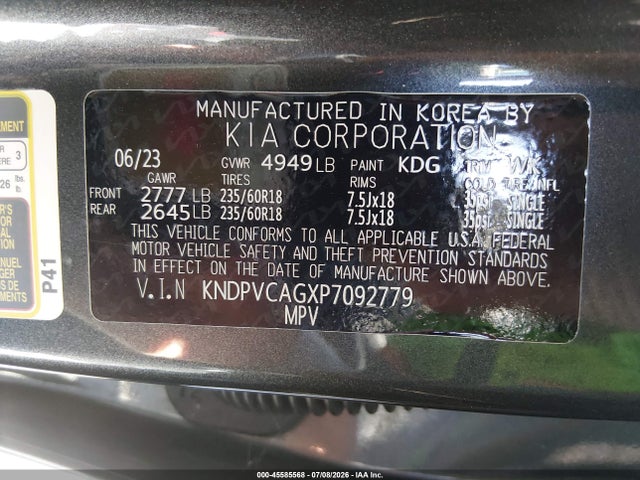 KNDPVCAGXP7092779 KIA Sportage Hybrid Ex